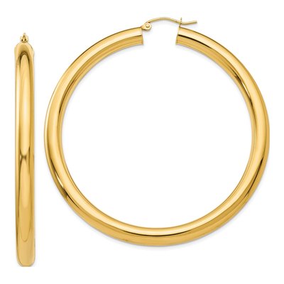 10K Yellow Gold 60mm Hoop Earrings