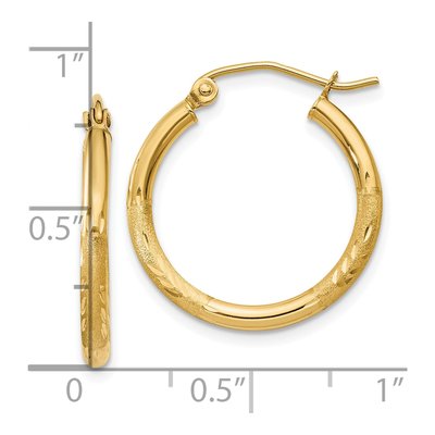 10K Yellow Gold 20mm Diamond-Cut Hoop Earrings – view 5