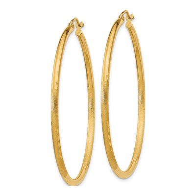 10K Yellow Gold 45mm Diamond-Cut Hoop Earrings – view 3
