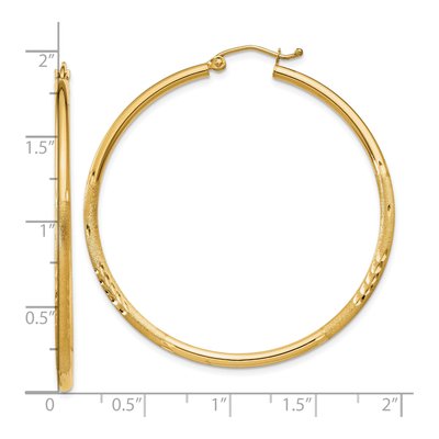 10K Yellow Gold 45mm Diamond-Cut Hoop Earrings – view 5