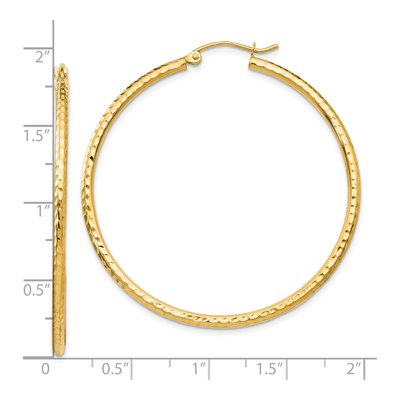 10K Yellow Gold 45mm Diamond-Cut Hoop Earrings – view 5