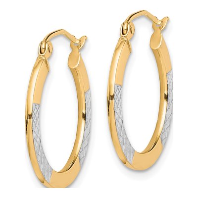 10K Yellow Gold 20mm Diamond-Cut Hoop Earrings – view 3
