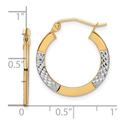 10K Yellow Gold 20mm Diamond-Cut Hoop Earrings – view 5