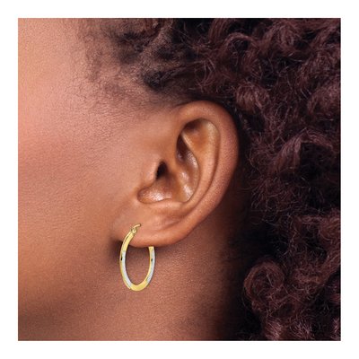 10K Yellow Gold 20mm Diamond-Cut Hoop Earrings – view 4