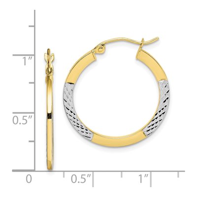 10K Yellow Gold 20mm Diamond-Cut Hoop Earrings – view 5