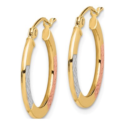 10K Yellow Gold 20mm Diamond-Cut Hoop Earrings – view 3