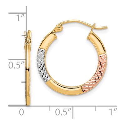 10K Yellow Gold 20mm Diamond-Cut Hoop Earrings – view 5
