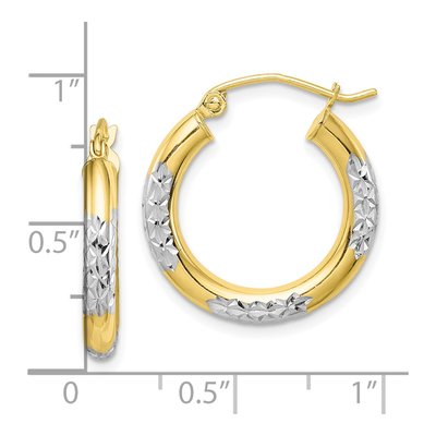 10K Yellow Gold 20mm Diamond-Cut Hoop Earrings – view 3