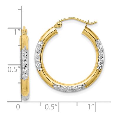 10K Yellow Gold 25mm Diamond-Cut Hoop Earrings – view 3