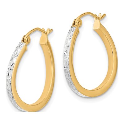 10K Yellow Gold 20mm Diamond-Cut Wavy Hoop Earrings – view 2