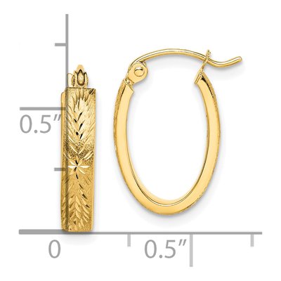 10K Yellow Gold 19mm Diamond-Cut Hoop Earrings – view 5