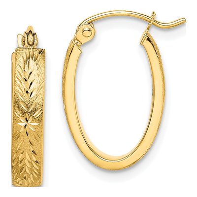 10K Yellow Gold 19mm Diamond-Cut Hoop Earrings