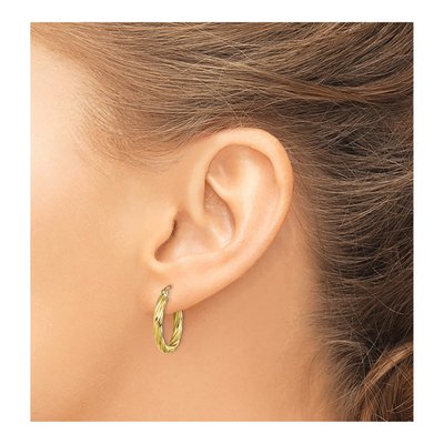 10K Yellow Gold 20mm Twisted Hoop Earrings – view 4