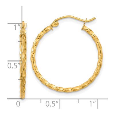 10K Yellow Gold Twist Hoop Earrings – view 5
