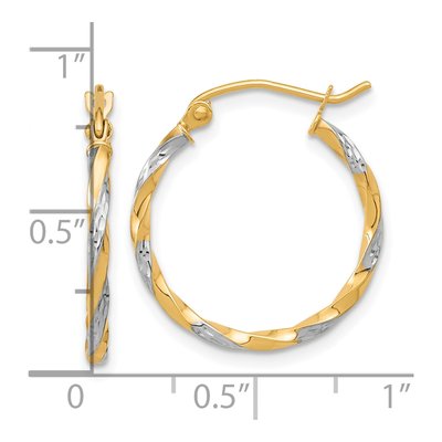 10K Yellow Gold 21mm Twisted Hoop Earrings – view 5