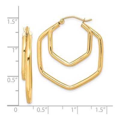 10K Yellow Gold 32mm Hoop Earrings – view 3
