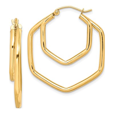 10K Yellow Gold 32mm Hoop Earrings