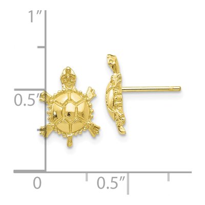 10K Yellow Gold Turtle Stud Earrings – view 4