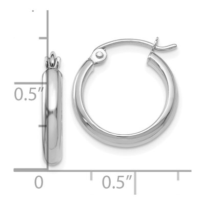 10K White Gold 15mm Hoop Earrings – view 5