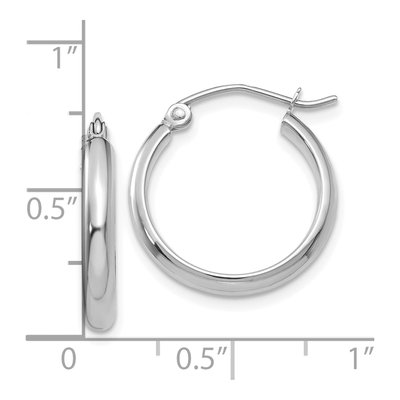 10K White Gold 18mm Hoop Earrings – view 4