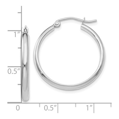 10K White Gold 25mm Hoop Earrings – view 5