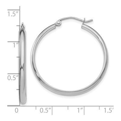 10K White Gold 30mm Hoop Earrings – view 5