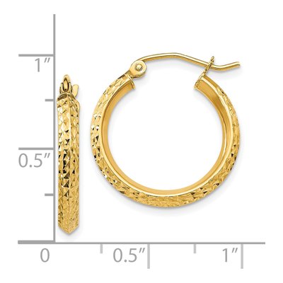 10K Yellow Gold 20mm Diamond-Cut Hoop Earrings – view 5