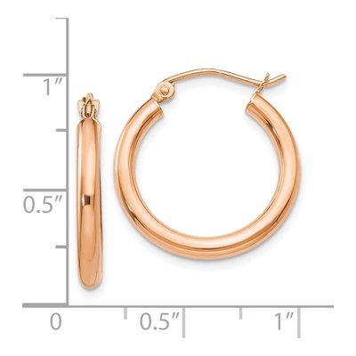 10K Rose Gold 20mm Tube Hoop Earrings – view 5
