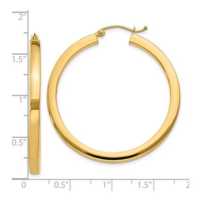 10K Yellow Gold 40mm Square Hoop Earrings – view 5