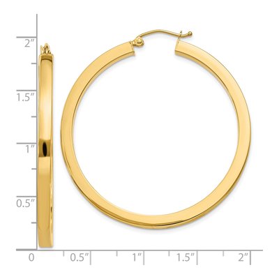 10K Yellow Gold 45mm Square Hoop Earrings – view 5