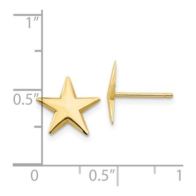 10K Yellow Gold Nautical Star Post Earrings – view 4