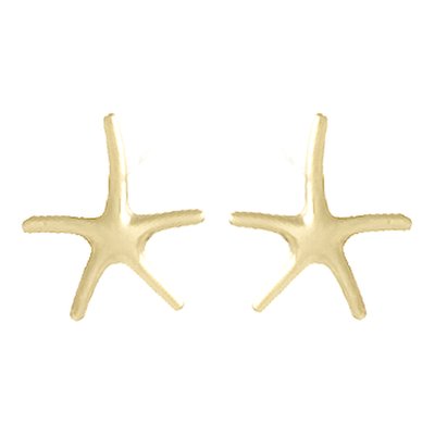 10K Yellow Gold Mini Starfish Stud Earrings – view 4