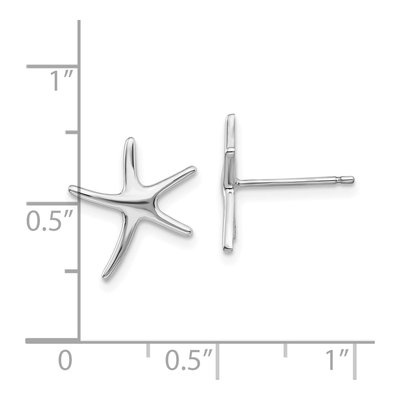 10K White Gold Mini Starfish Stud Earrings – view 3
