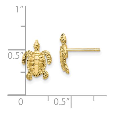 10K Yellow Gold Turtle Stud Earrings – view 4