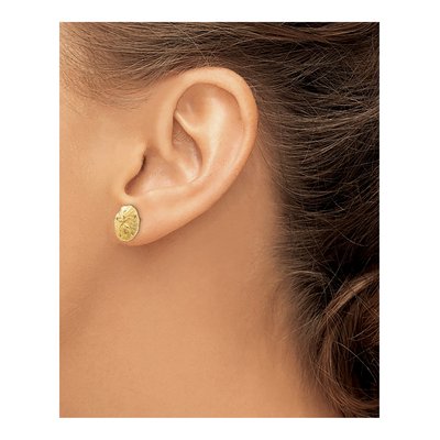 10K Yellow Gold Sand Dollar Stud Earrings – view 5