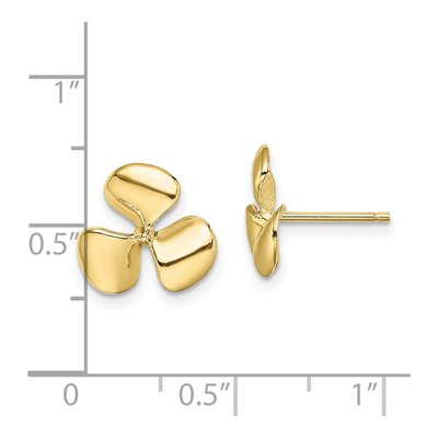 10K Yellow Gold Propeller Stud Earrings – view 4