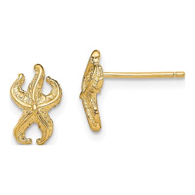 10K Yellow Gold Starfish Stud Earrings
