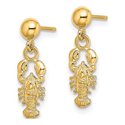 10K Yellow Gold Dangle Earrings – view 3