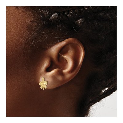 10K Yellow Gold Sea Turtle Stud Earrings – view 5