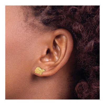 10K Yellow Gold Turtle Profile Stud Earrings – view 4