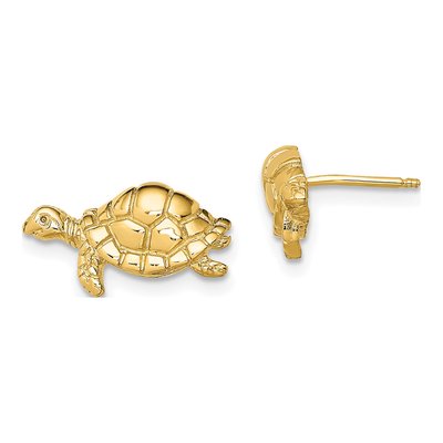 10K Yellow Gold Turtle Profile Stud Earrings