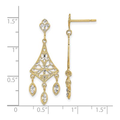 10K Yellow Gold Filigree Chandelier Earrings – view 4