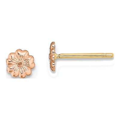 10K Rose Gold Tiny Flower Stud Earrings