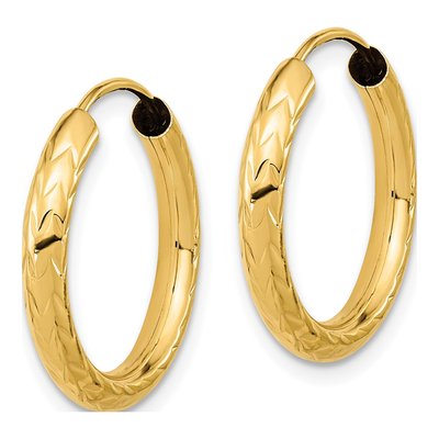 10K Yellow Gold 20mm Endless Hoop Earrings – view 3