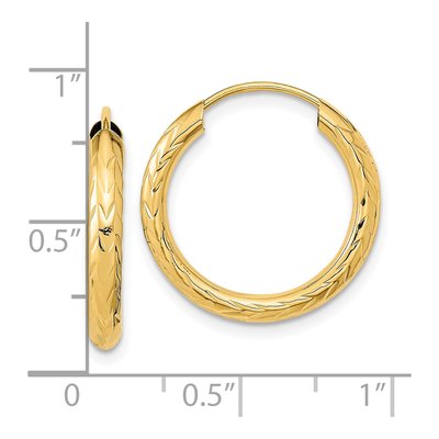 10K Yellow Gold 20mm Endless Hoop Earrings – view 5