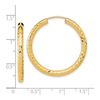 10K Yellow Gold 30mm Endless Hoop Earrings – view 5
