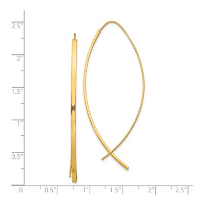 10K Yellow Gold Square Tube Threader Earrings – view 5