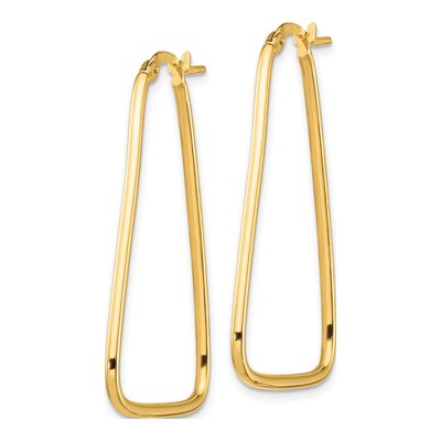10K Yellow Gold Triangle Hoop Earrings – view 3