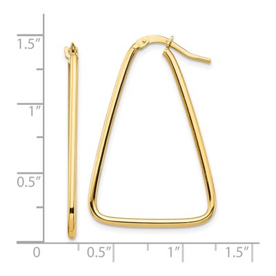 10K Yellow Gold Triangle Hoop Earrings – view 5