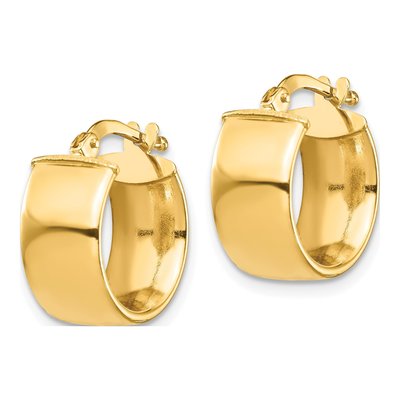 10K Yellow Gold 14mm Hoop Earrings – view 3